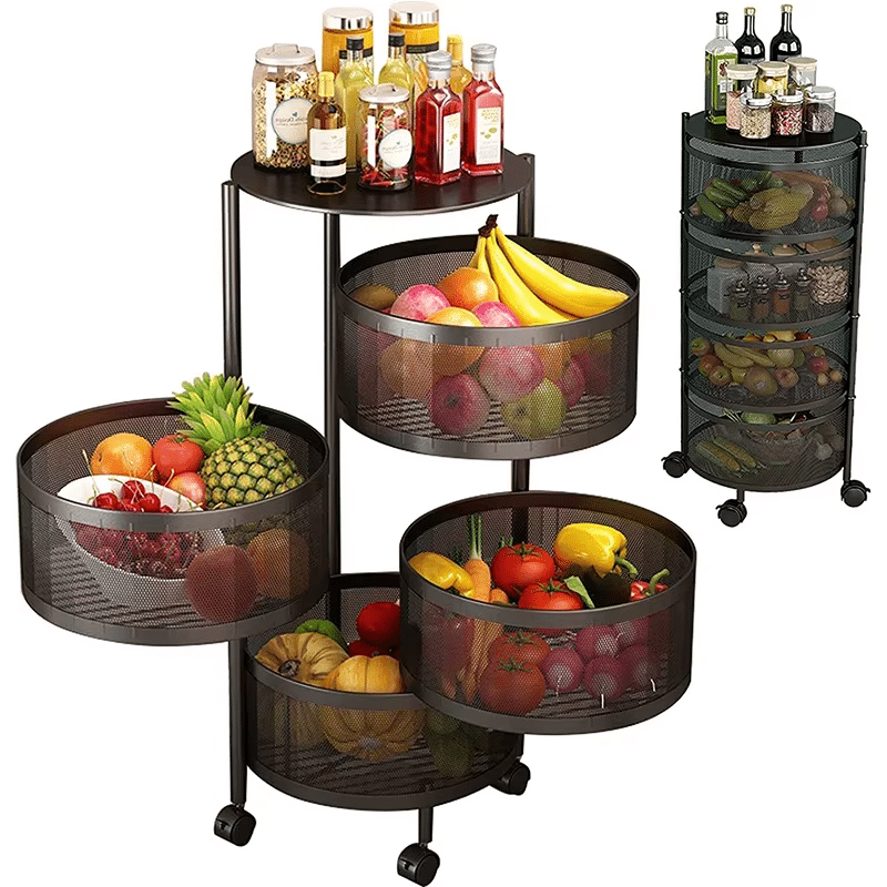 Rotating 4 Layer Vegetable Floor Rack